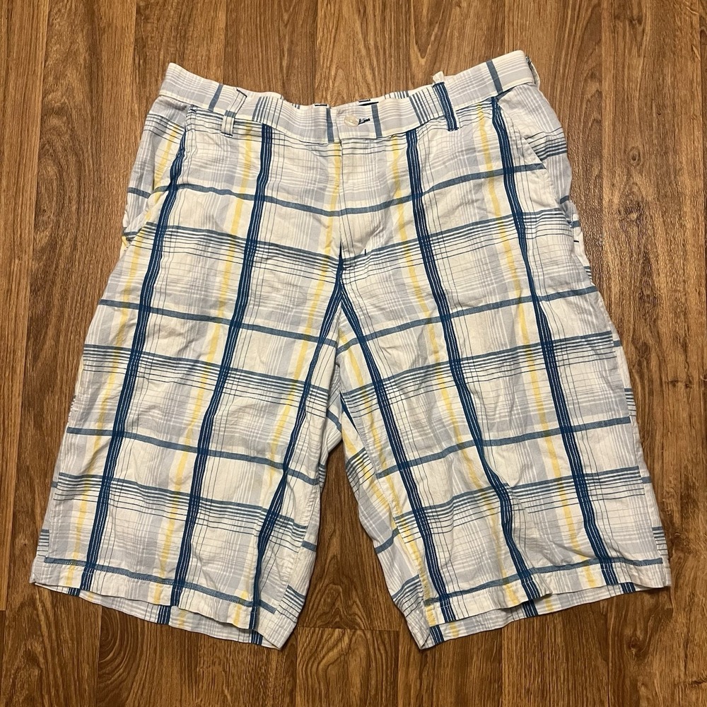 Vintage Phat‎ Farm Plaid Shorts Men 36 Multicolor Chino Logo Y2K